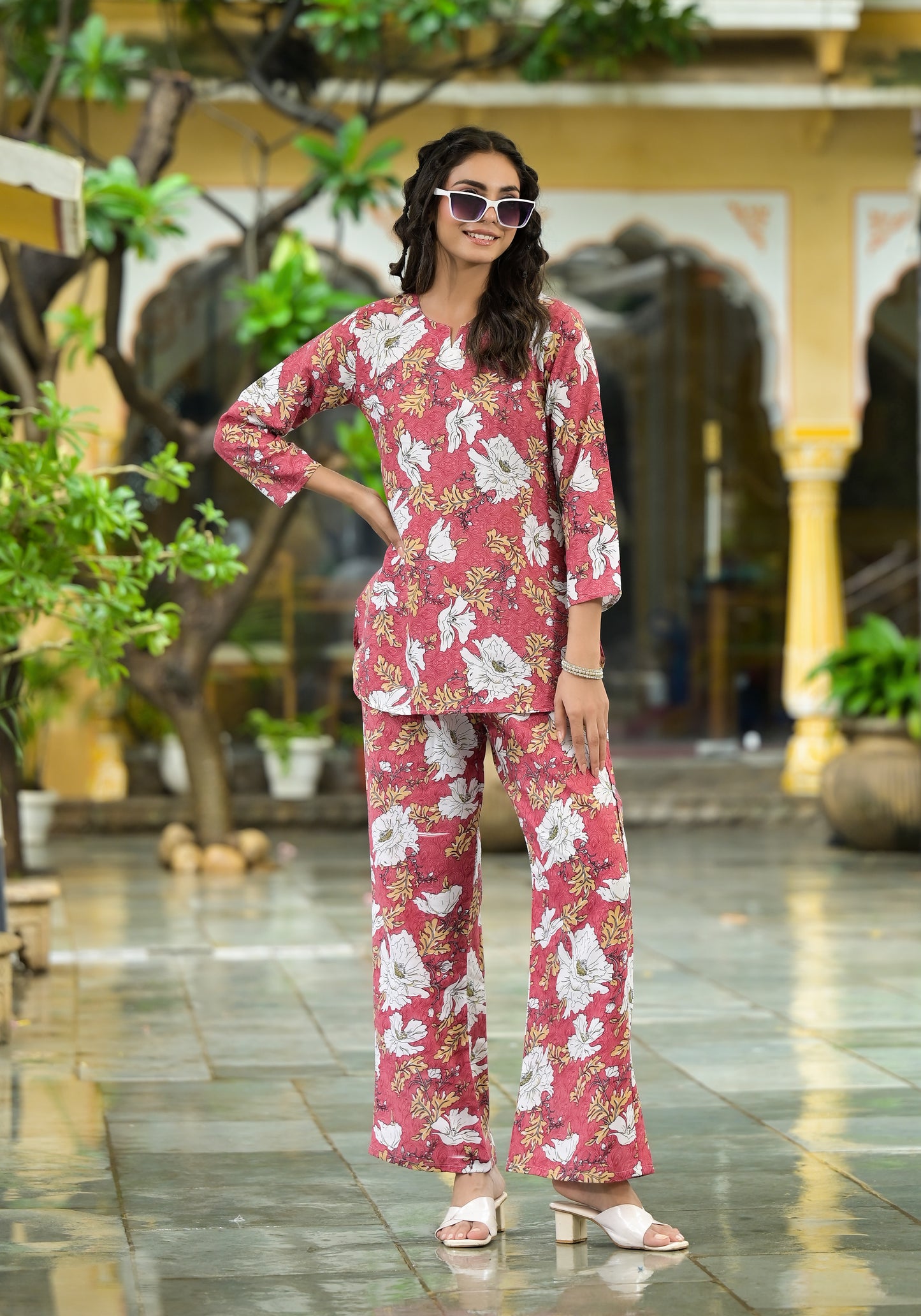 Ethnic Set Floral Printed Co-ord Set - Ethnic Set