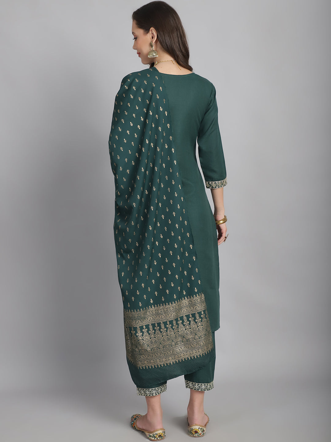 Ethnic Set Women Sequence work Straight Kurta and Pant set with Dupatta - Ethnic Set