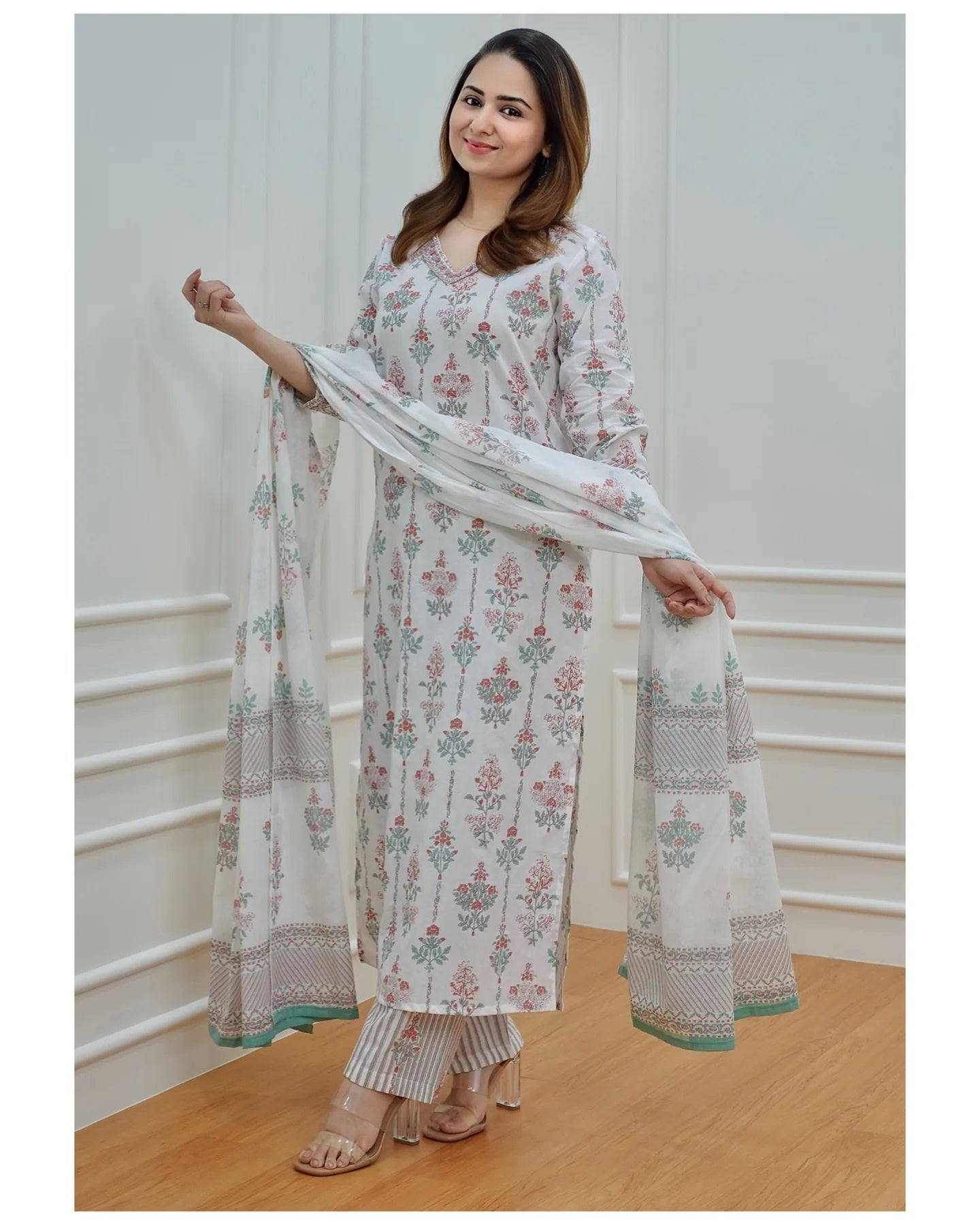 Kurta set ethnic fashion traditional cotton partiwear women clothing style Indian Ethnic Suit Palazzo pant Salwar Anarkali Lehenga Choli Bollywood Designer festive Printed wedding shaadi Collections Embroidered Ethnic Wear Outfits Attire Dresses Patterns