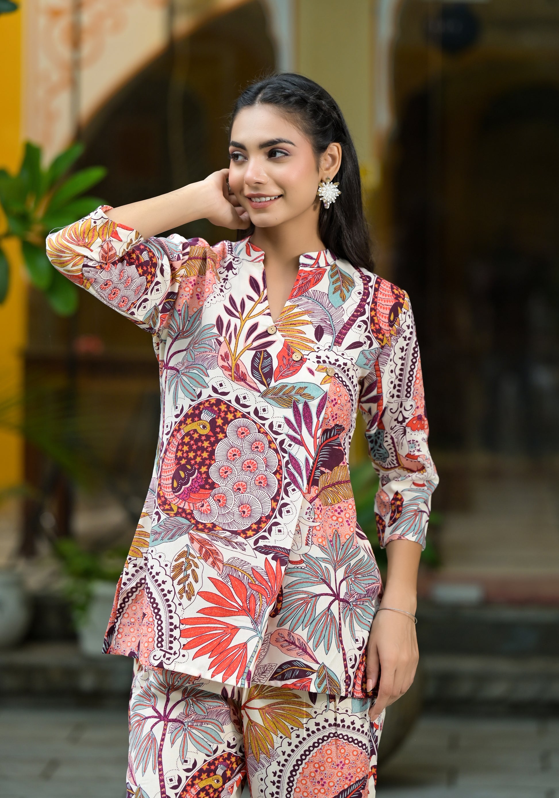 Ethnic Set Floral Printed Co-ord Set - Ethnic Set