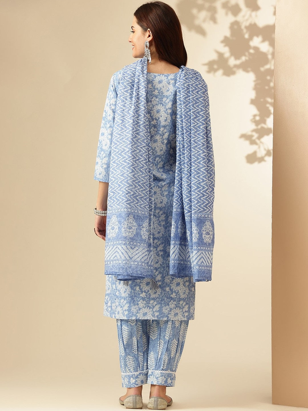 Ethnic Set Women Embroidery Straight Kurta and Pant set with Dupatta - Ethnic Set