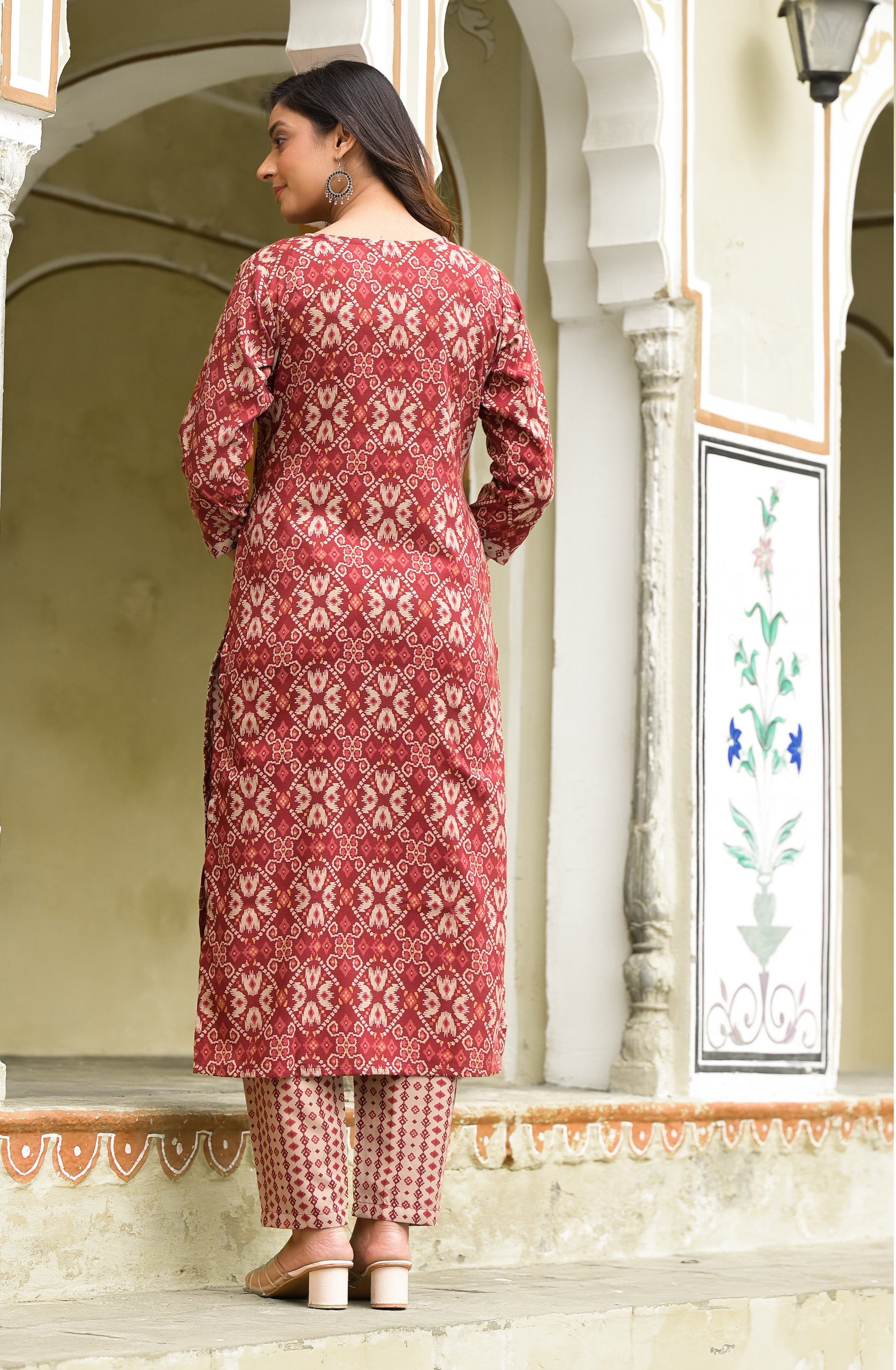 Ehnic Set Women Block Printed Straight Kurta and Pant set with Dupatta - Ethnic Set