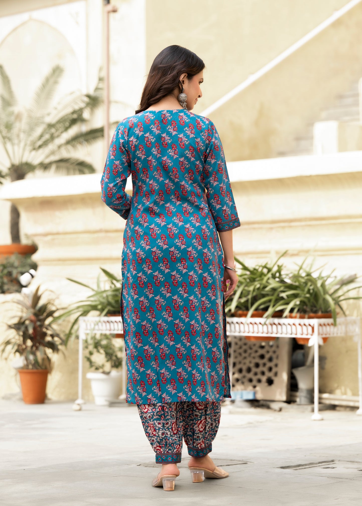 Ehnic Set Women Block Printed Straight Kurta and Pant set with Dupatta - Ethnic Set